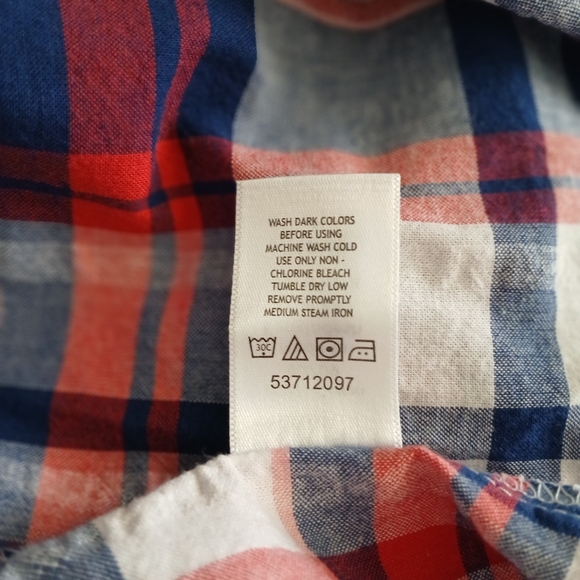 Women Within Top Size L 18/20 Color Red White Blue Plaid - Picture 7 of 8